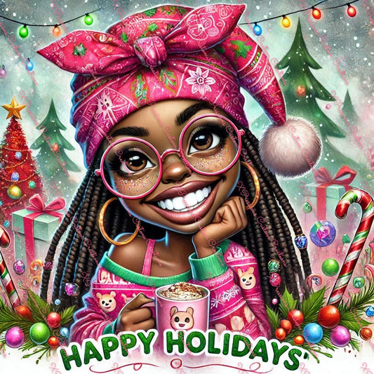 Funny Faces Festive and Versatile (Pink Bandana Woman) - Digitial File Bundle