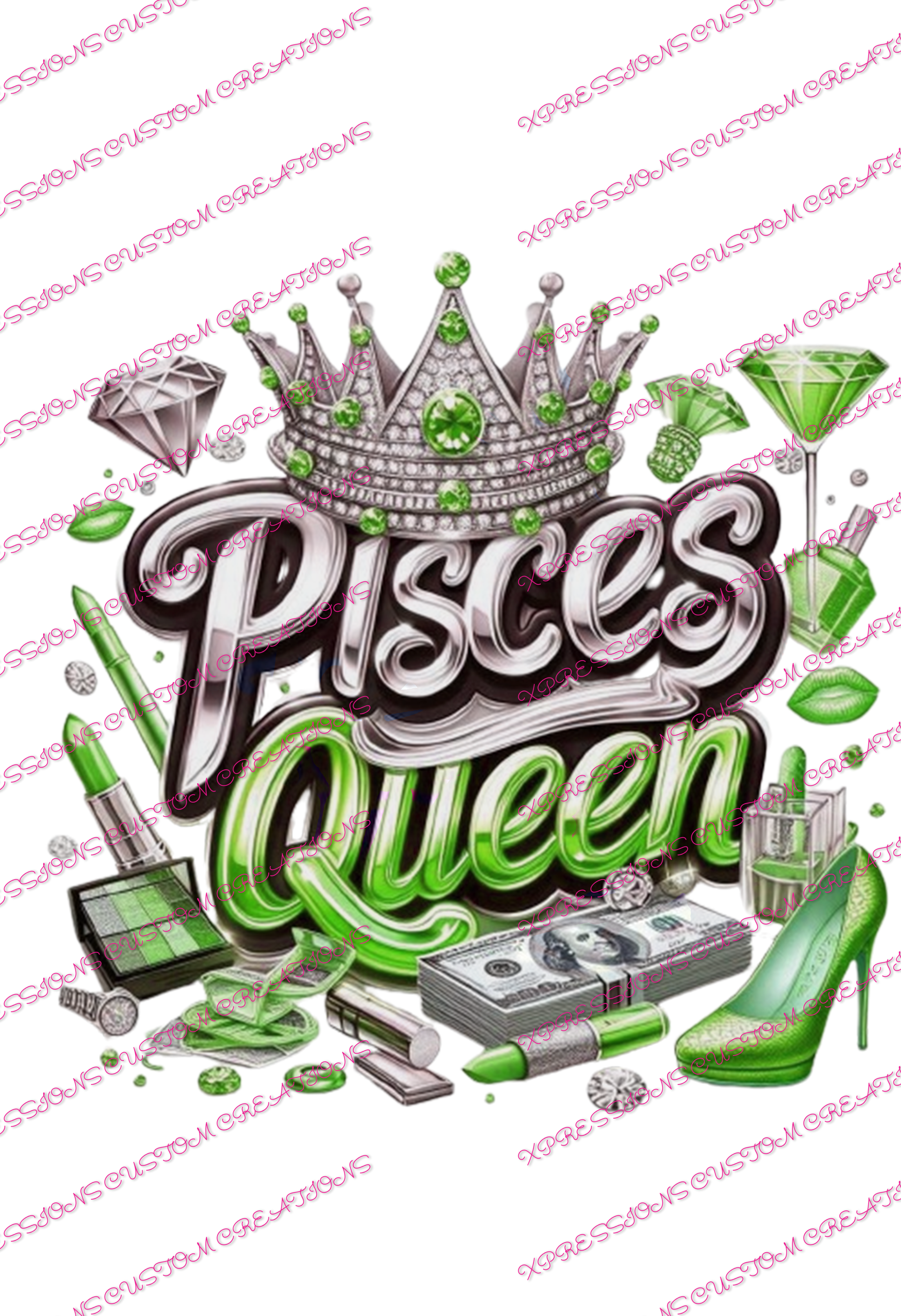 Pisces Queen ~ Sublimation PRINT ONLY - We Print you Press!