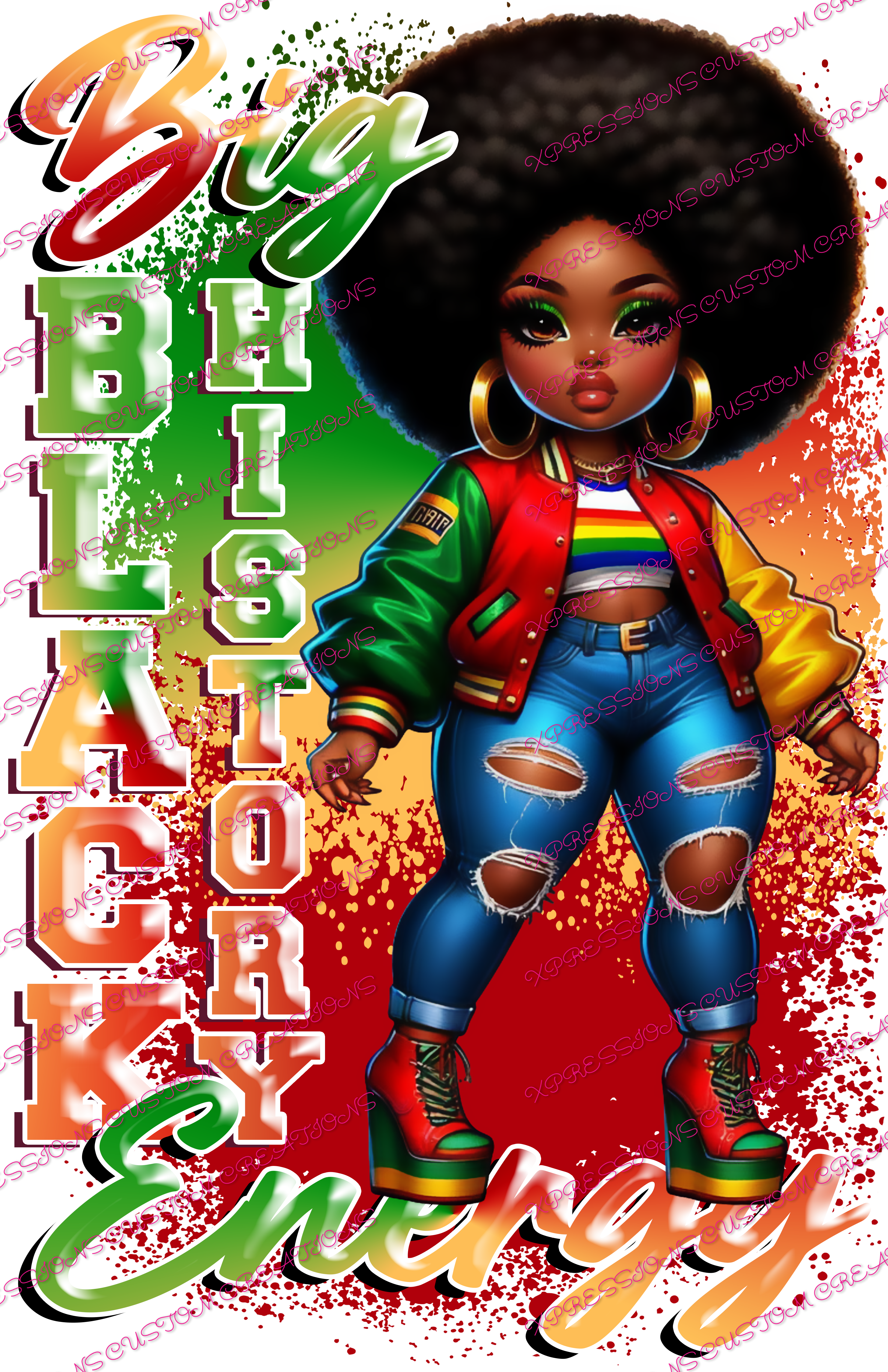 Big Black History Energy ~ DTF PRINT ONLY - We Print you Press