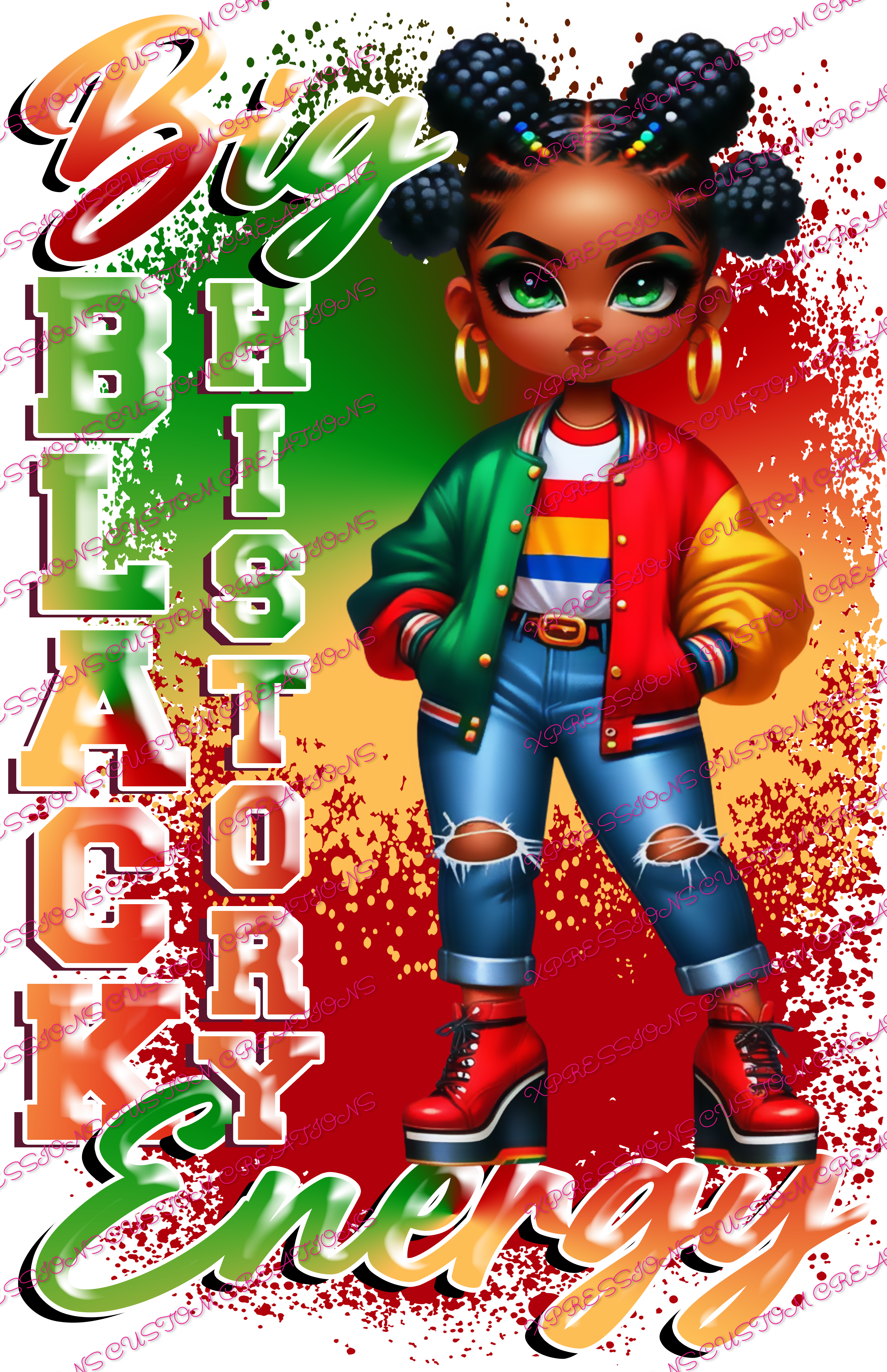 Big Black History Energy ~ DTF PRINT ONLY - We Print you Press
