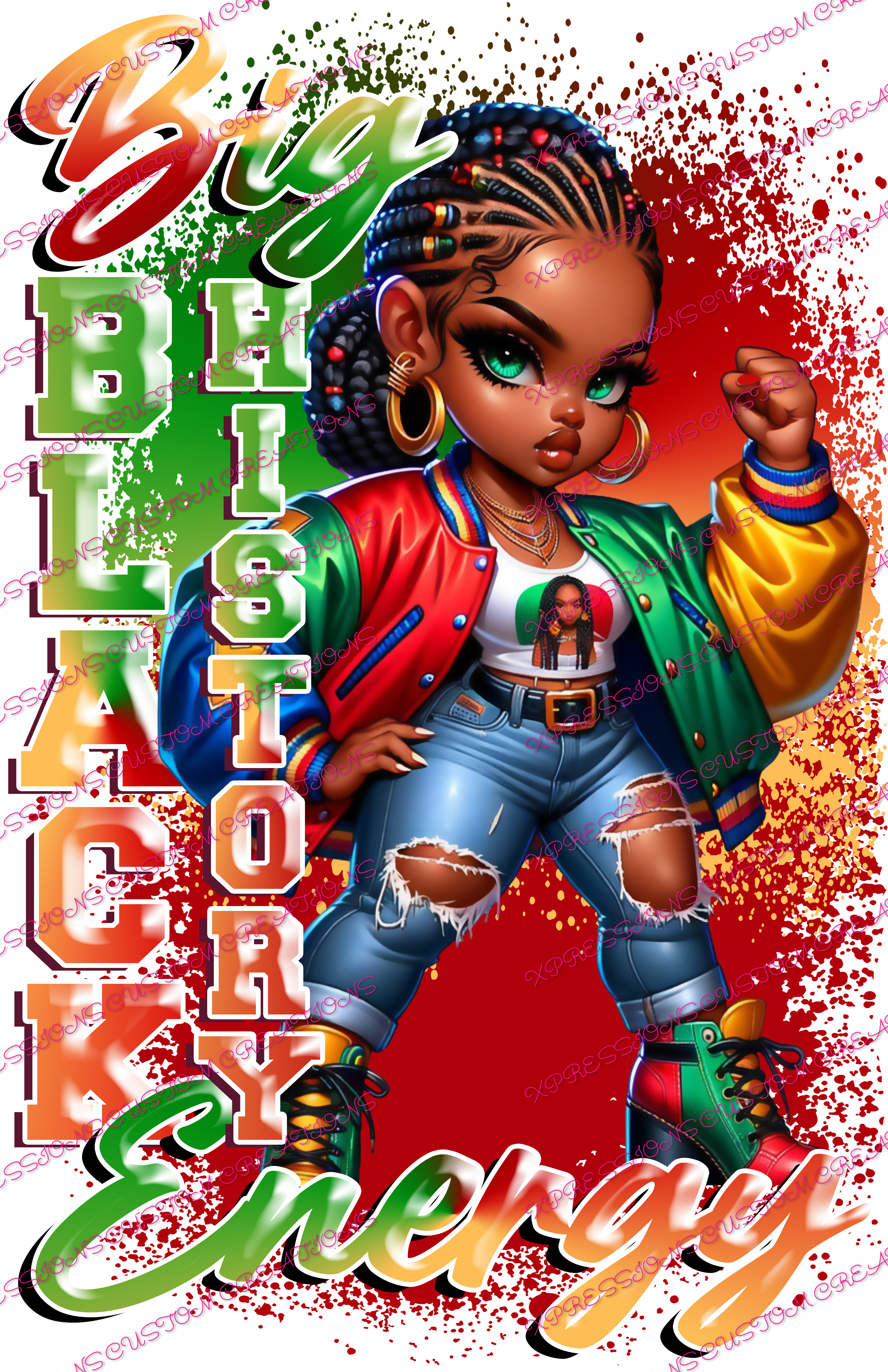 Big Black History Energy ~ DTF PRINT ONLY - We Print you Press