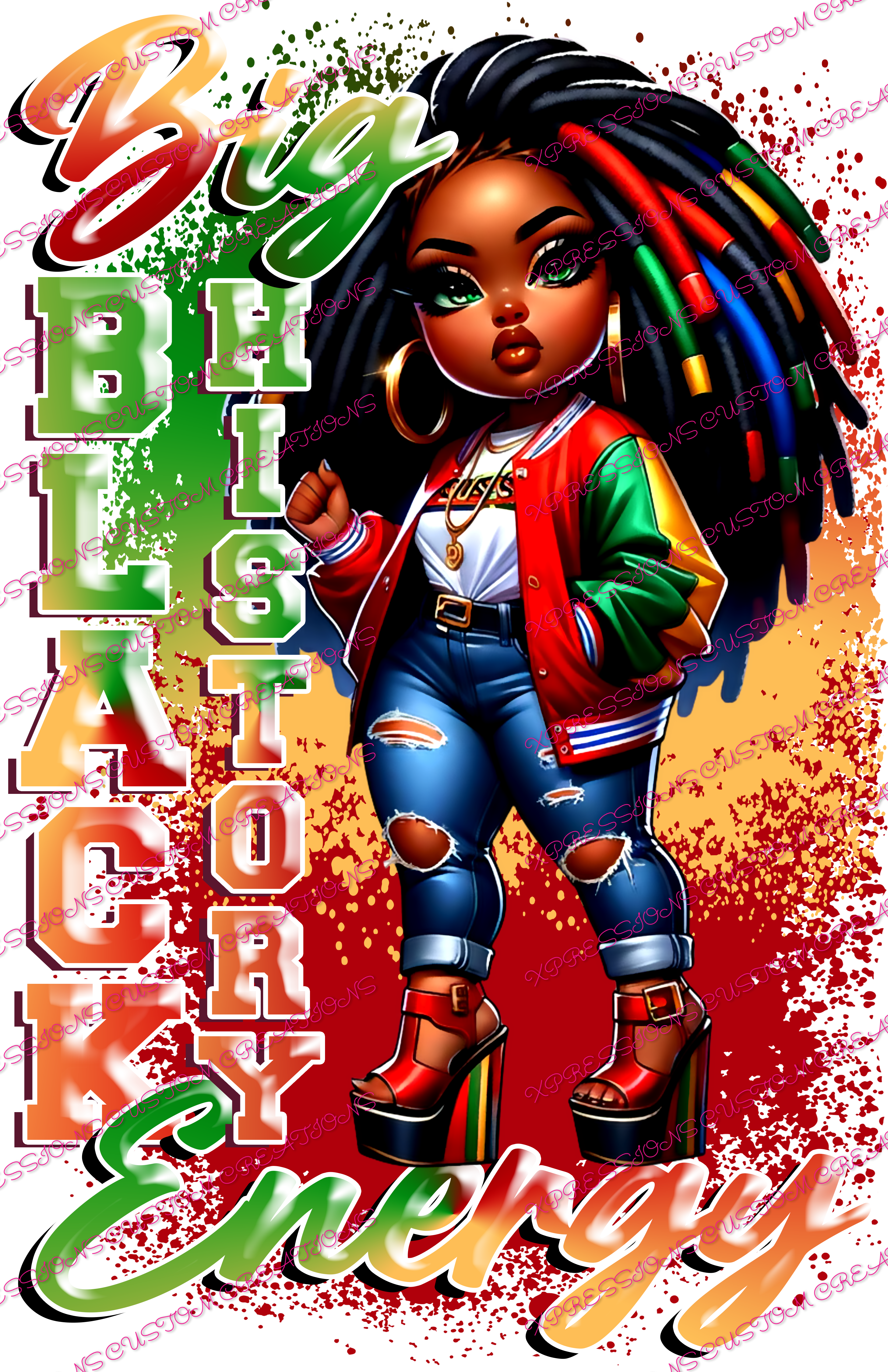 Big Black History Energy ~ DTF PRINT ONLY - We Print you Press