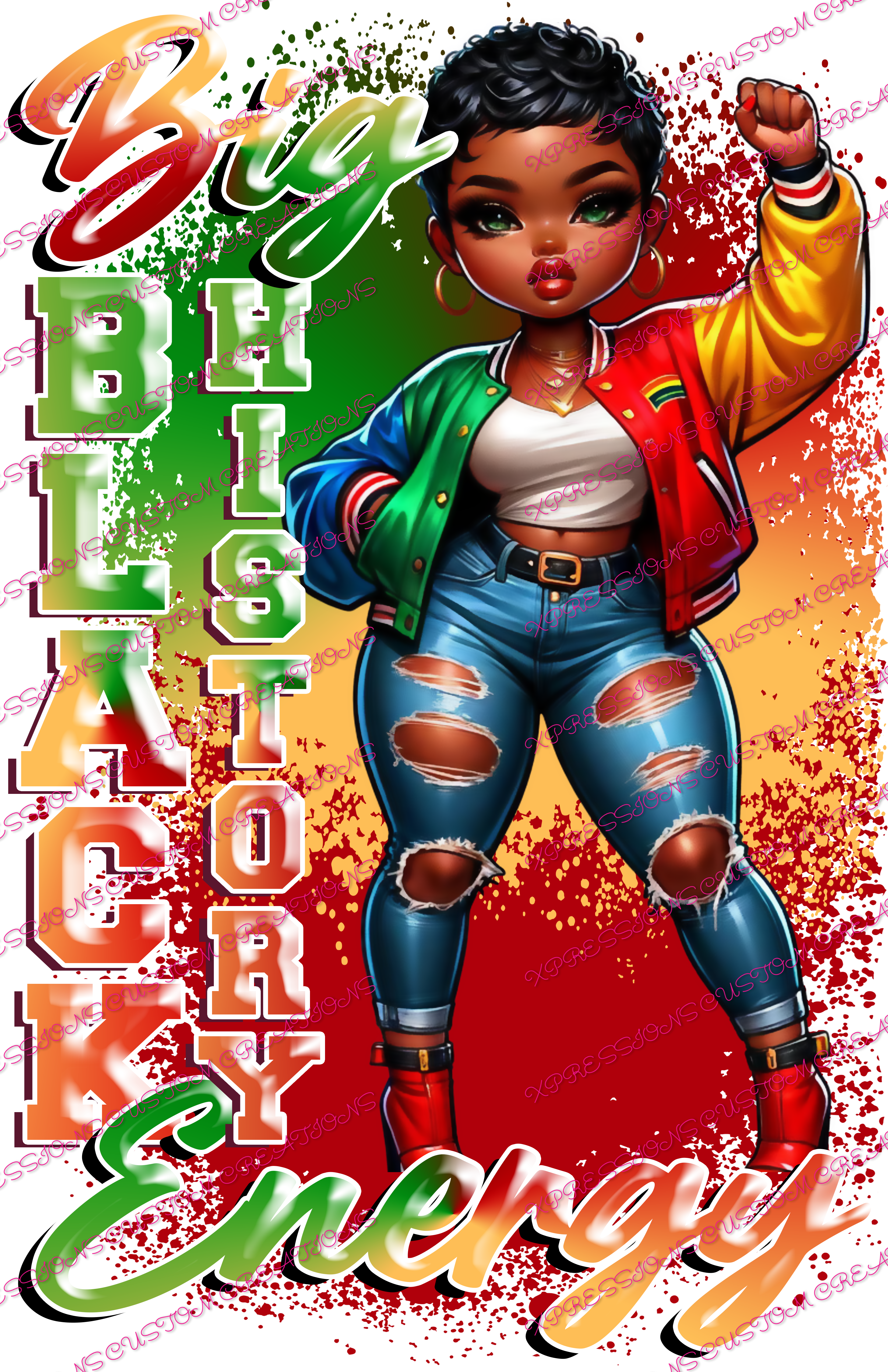 Big Black History Energy ~ DTF PRINT ONLY - We Print you Press