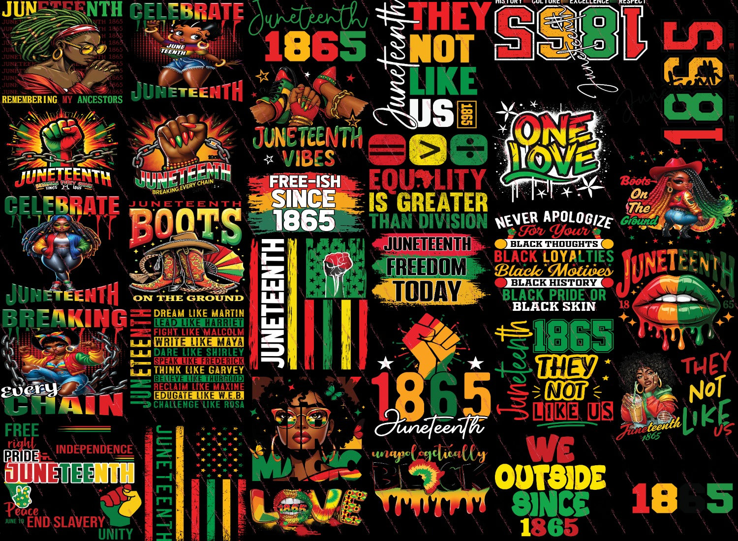 Juneteenth PMG_22" X 60" Ready to Press DTF Transfers - We Print you Press!