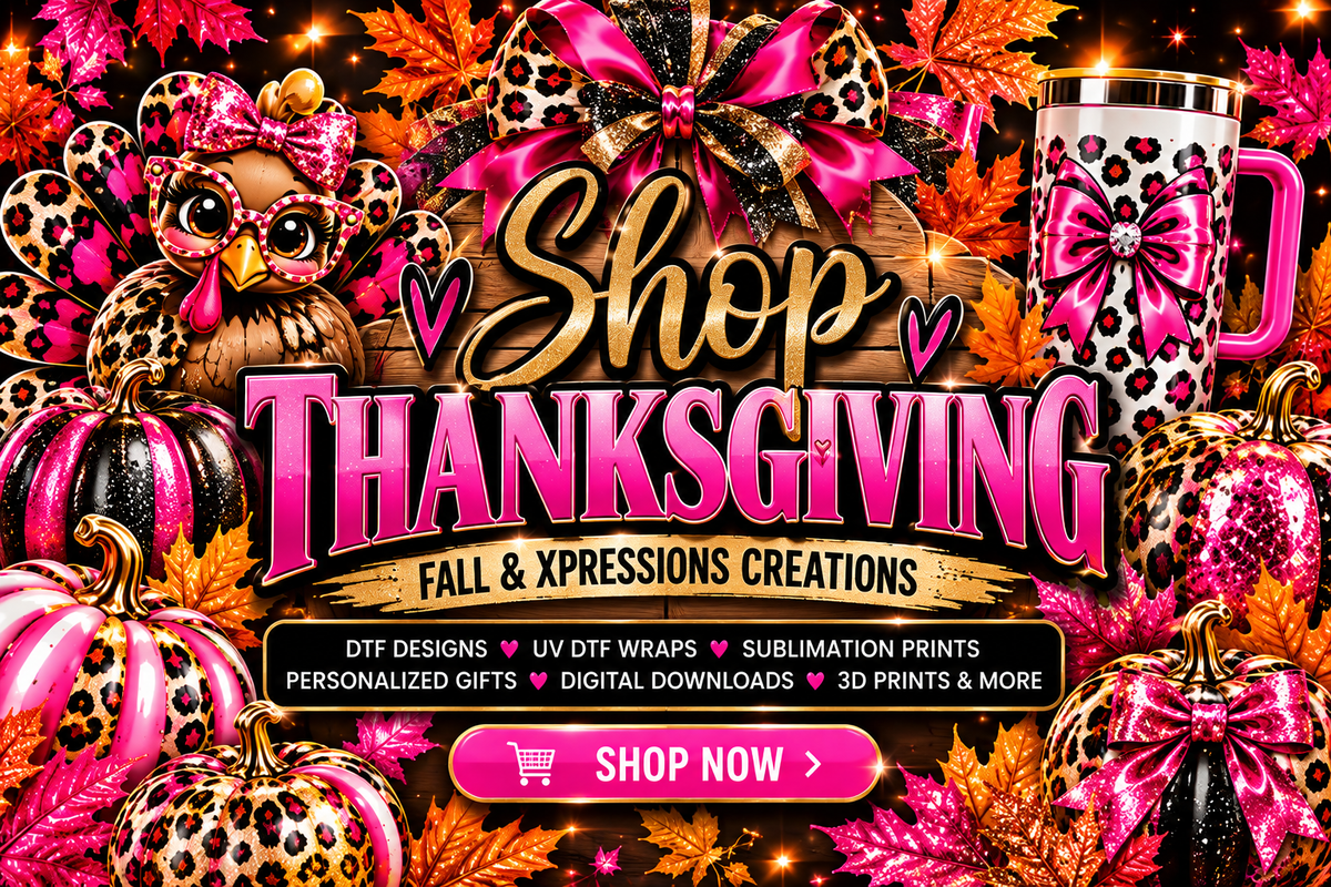 Shop Thanksgiving Fall and Xpressions Creations pink black gold leopard print banner
