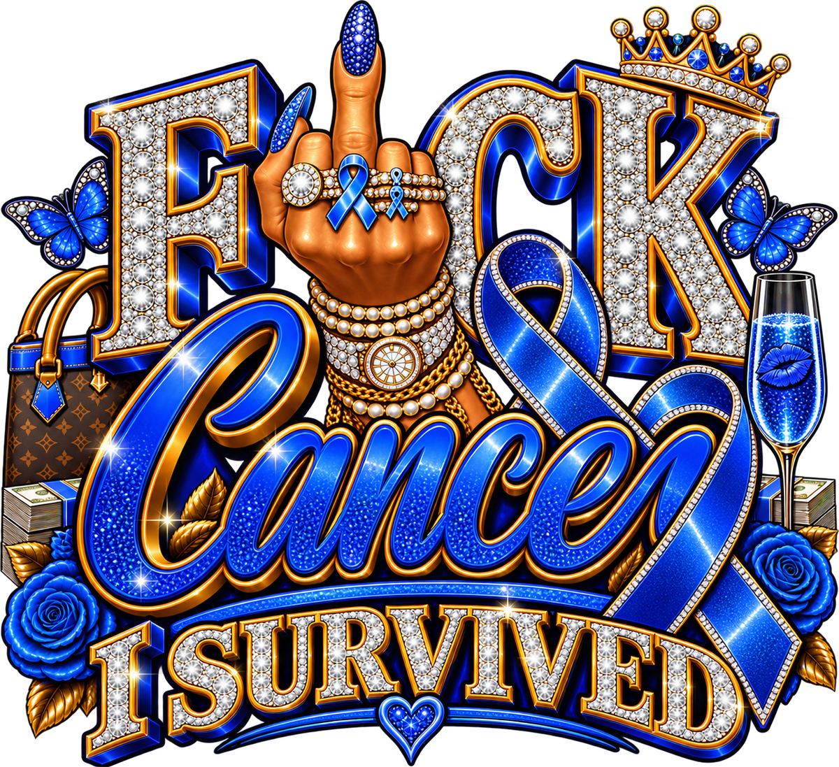 FUCK Cancer, I SURVIVED — Bouijee Survivor DTF or Sublimation Transfer
