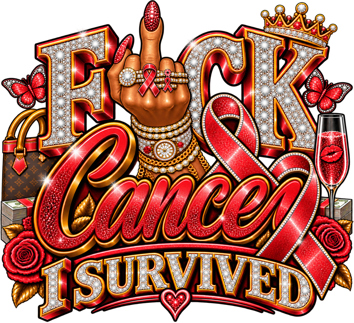 FUCK Cancer, I SURVIVED — Bouijee Survivor DTF or Sublimation Transfer