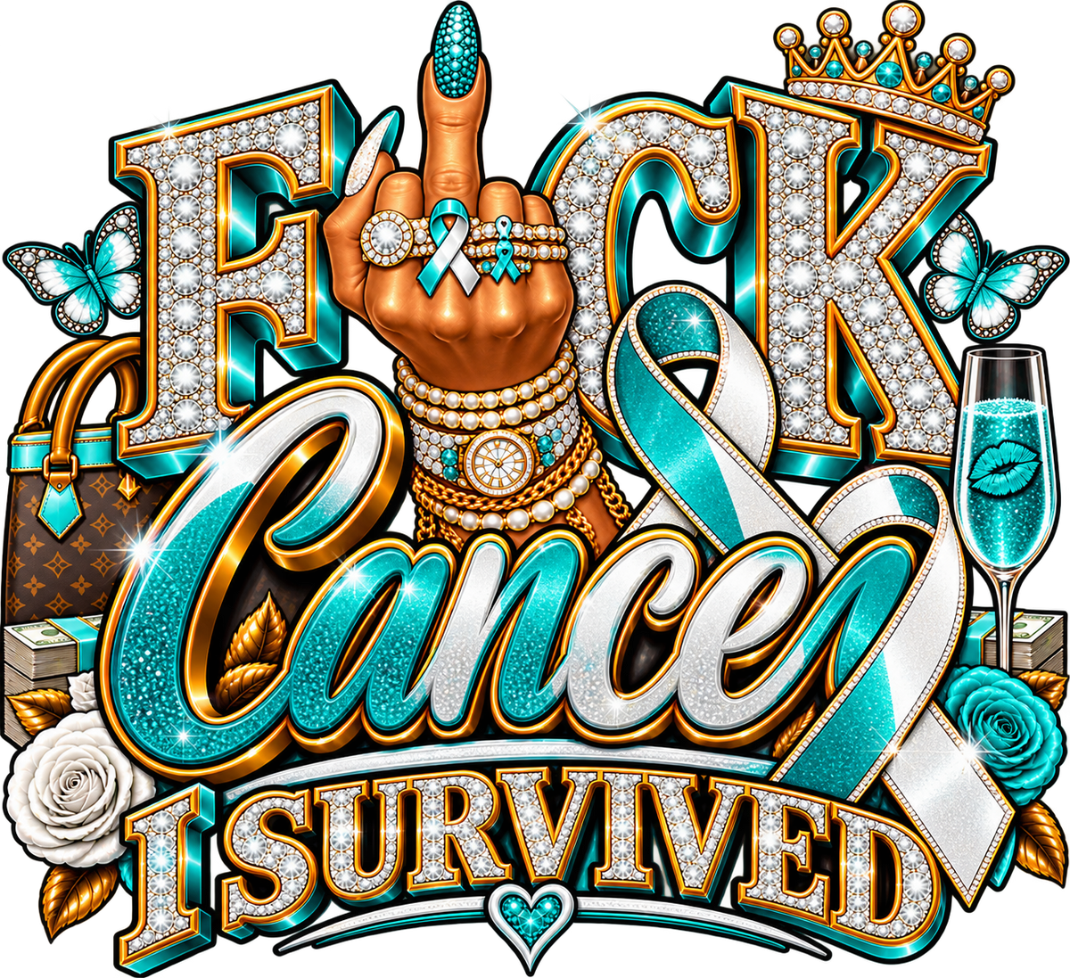 FUCK Cancer, I SURVIVED — Bouijee Survivor DTF or Sublimation Transfer