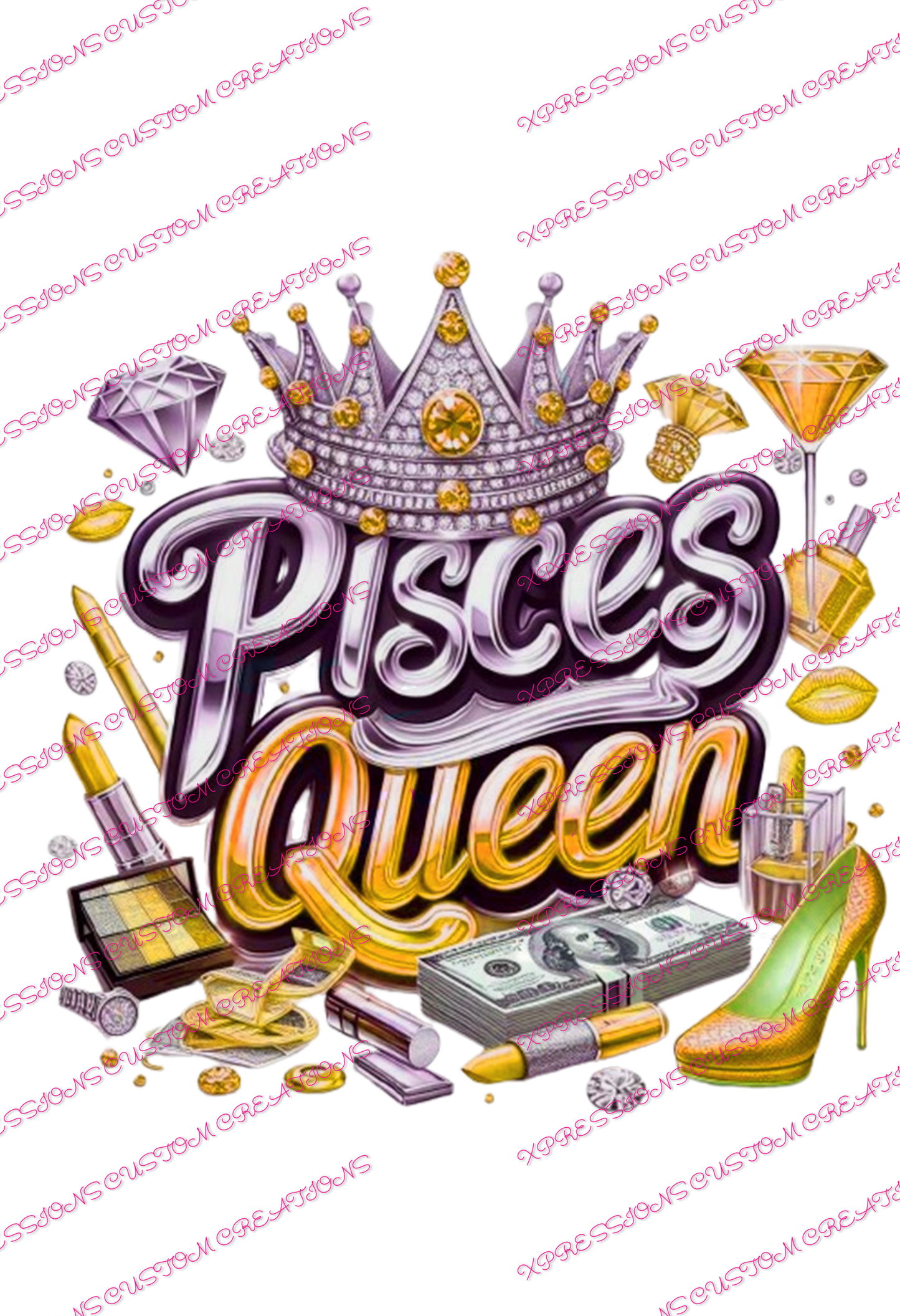 Pisces Queen ~ Sublimation PRINT ONLY - We Print you Press!