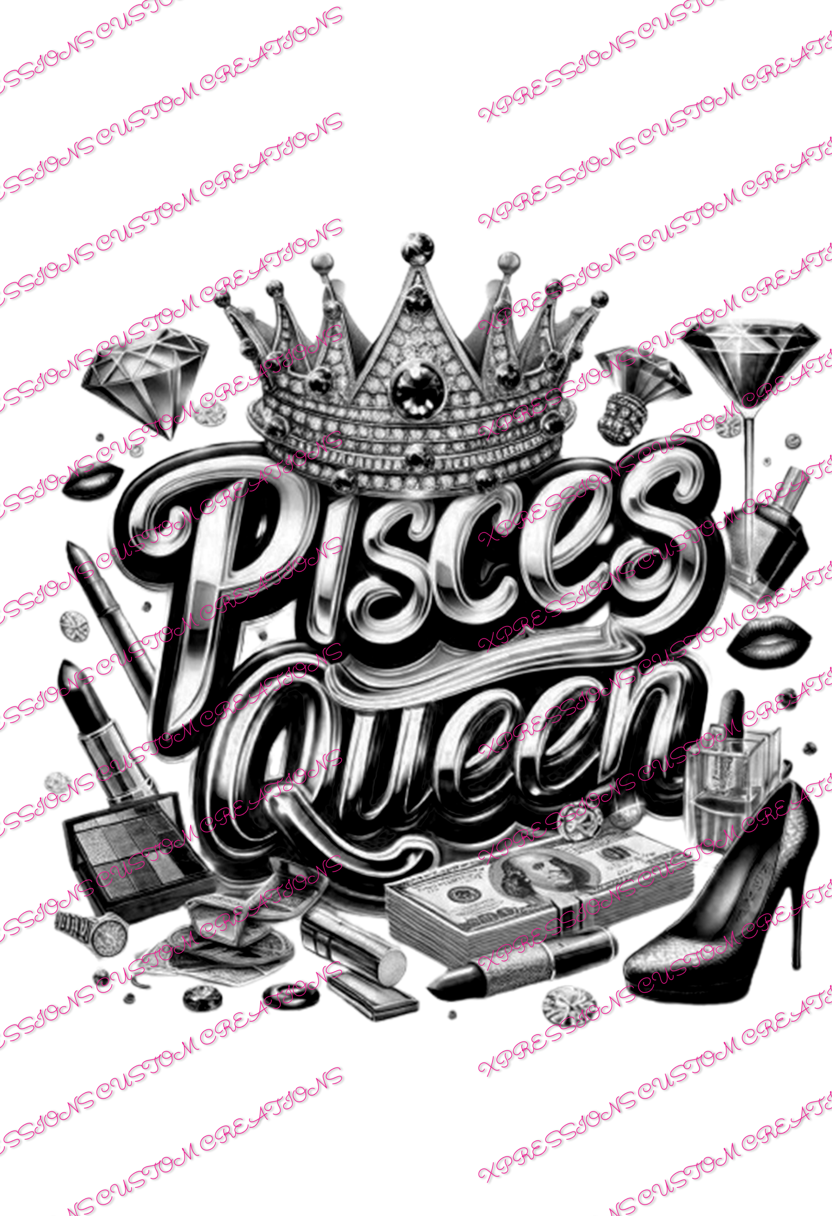 Pisces Queen ~ Sublimation PRINT ONLY - We Print you Press!