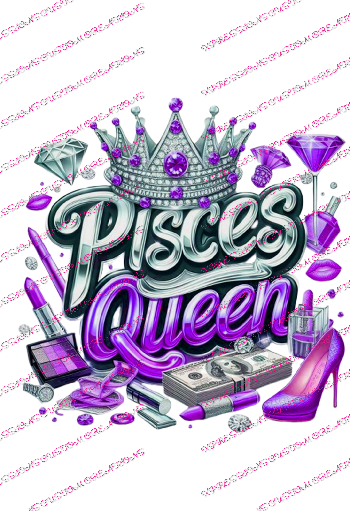 Pisces Queen ~ Sublimation PRINT ONLY - We Print you Press!
