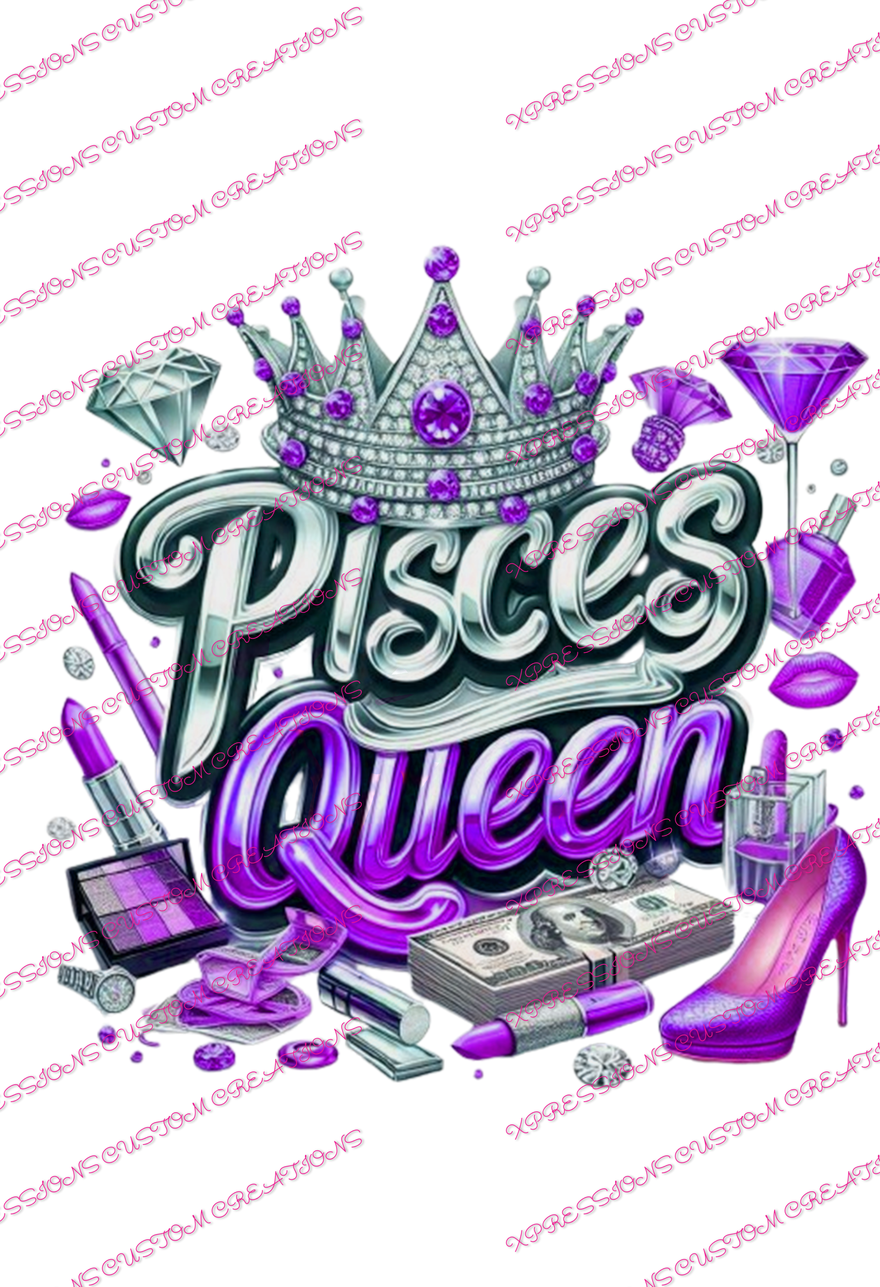 Pisces Queen ~ Sublimation PRINT ONLY - We Print you Press!