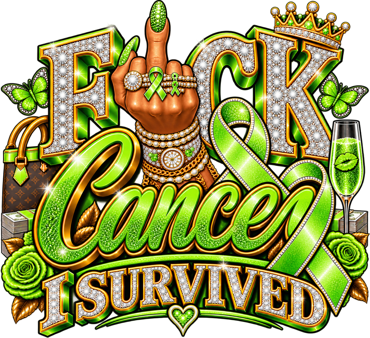FUCK Cancer, I SURVIVED — Bouijee Survivor DTF or Sublimation Transfer