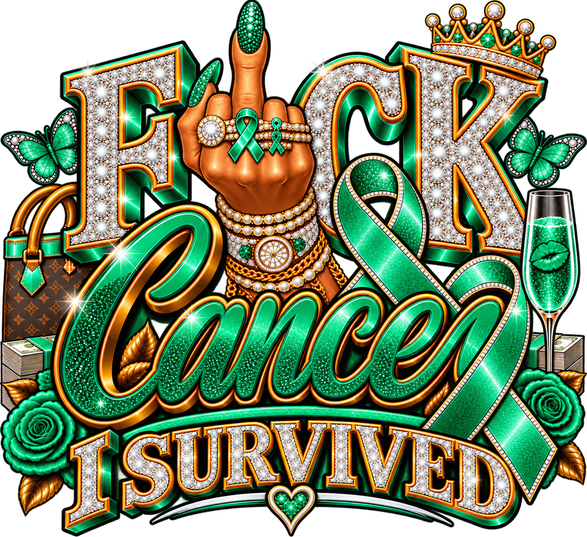 FUCK Cancer, I SURVIVED — Bouijee Survivor DTF or Sublimation Transfer