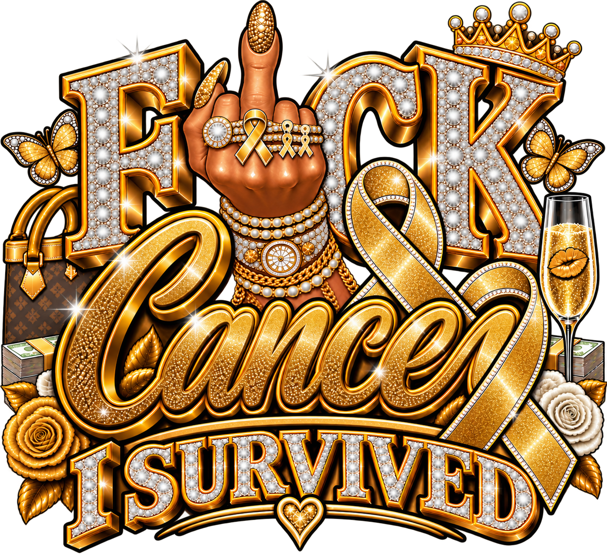 FUCK Cancer, I SURVIVED — Bouijee Survivor DTF or Sublimation Transfer
