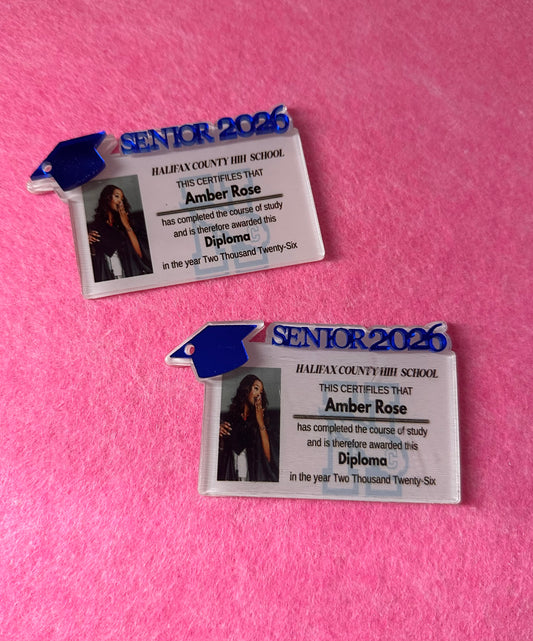 Class of 2026 Senior Diploma Acrylic Keychain Blanks (Wholesale)