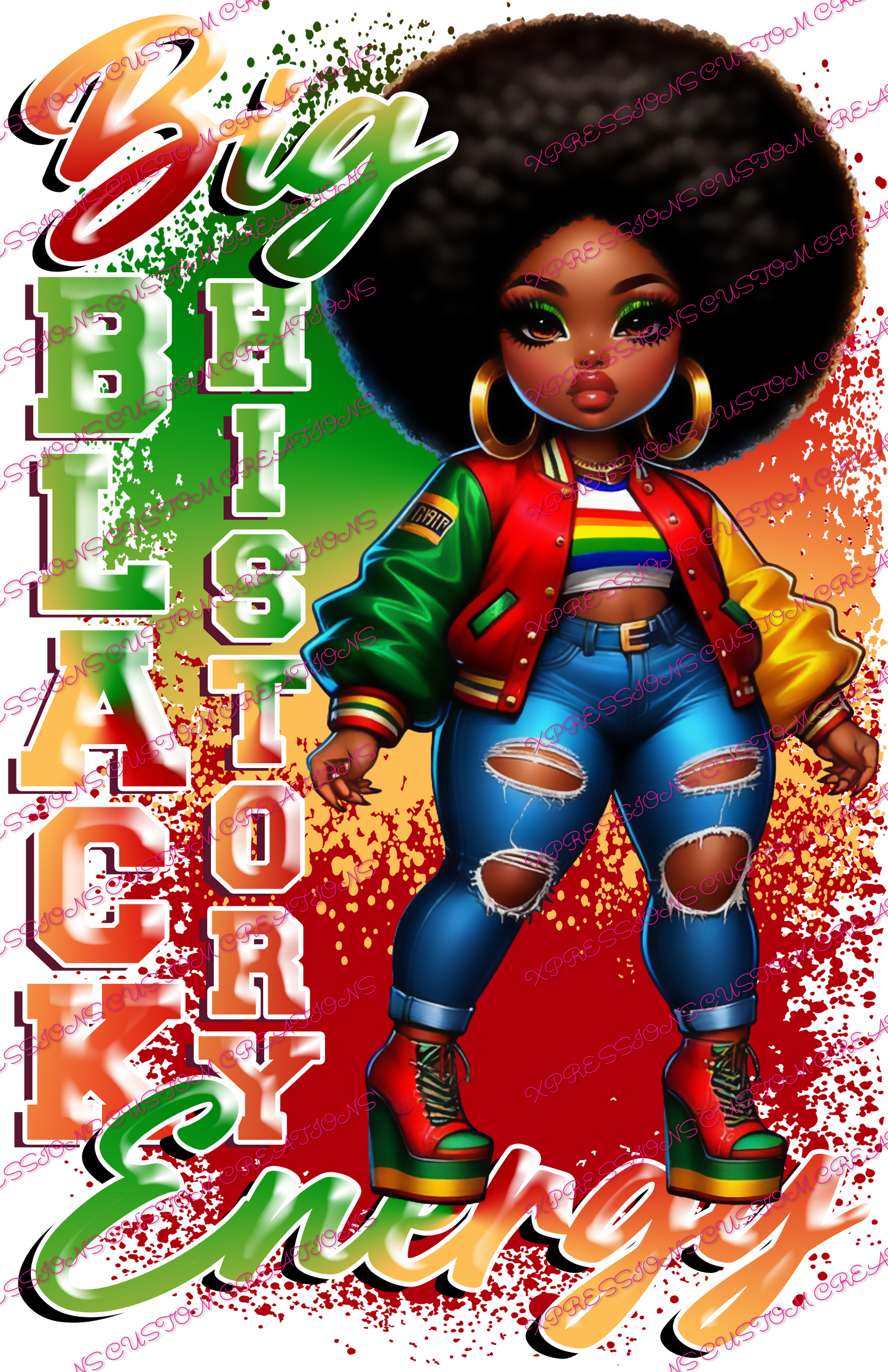 Big Black History Energy ~ DTF PRINT ONLY - We Print you Press