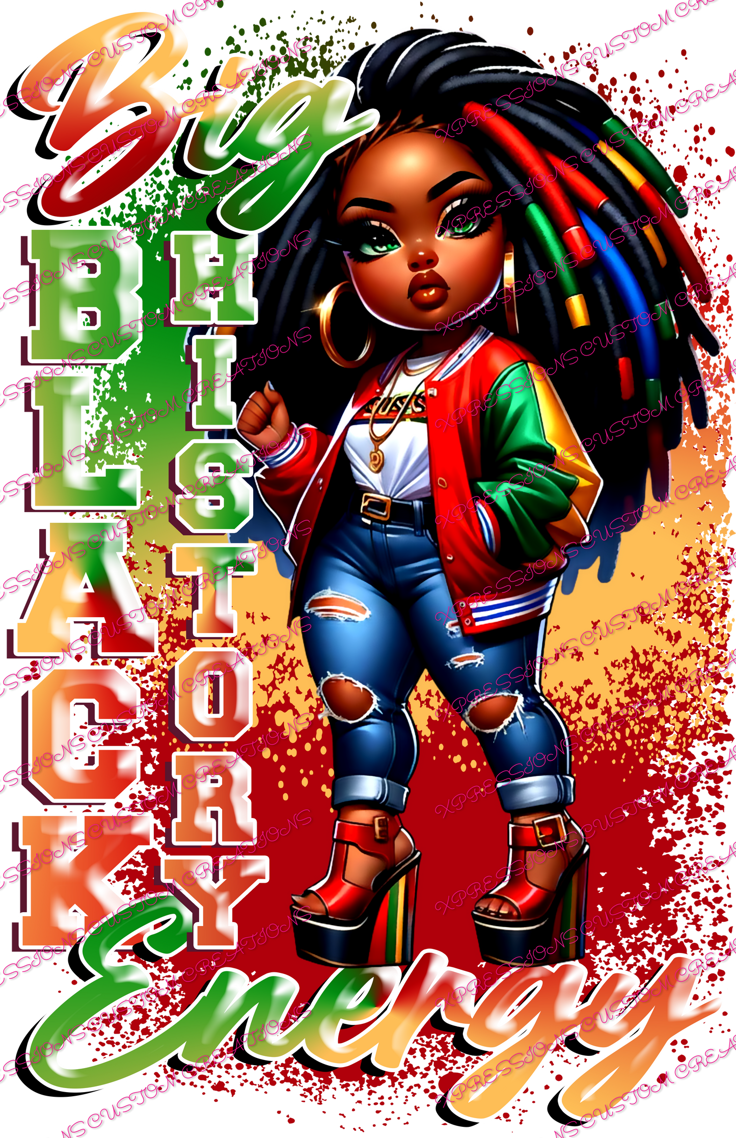 Big Black History Energy ~ DTF PRINT ONLY - We Print you Press