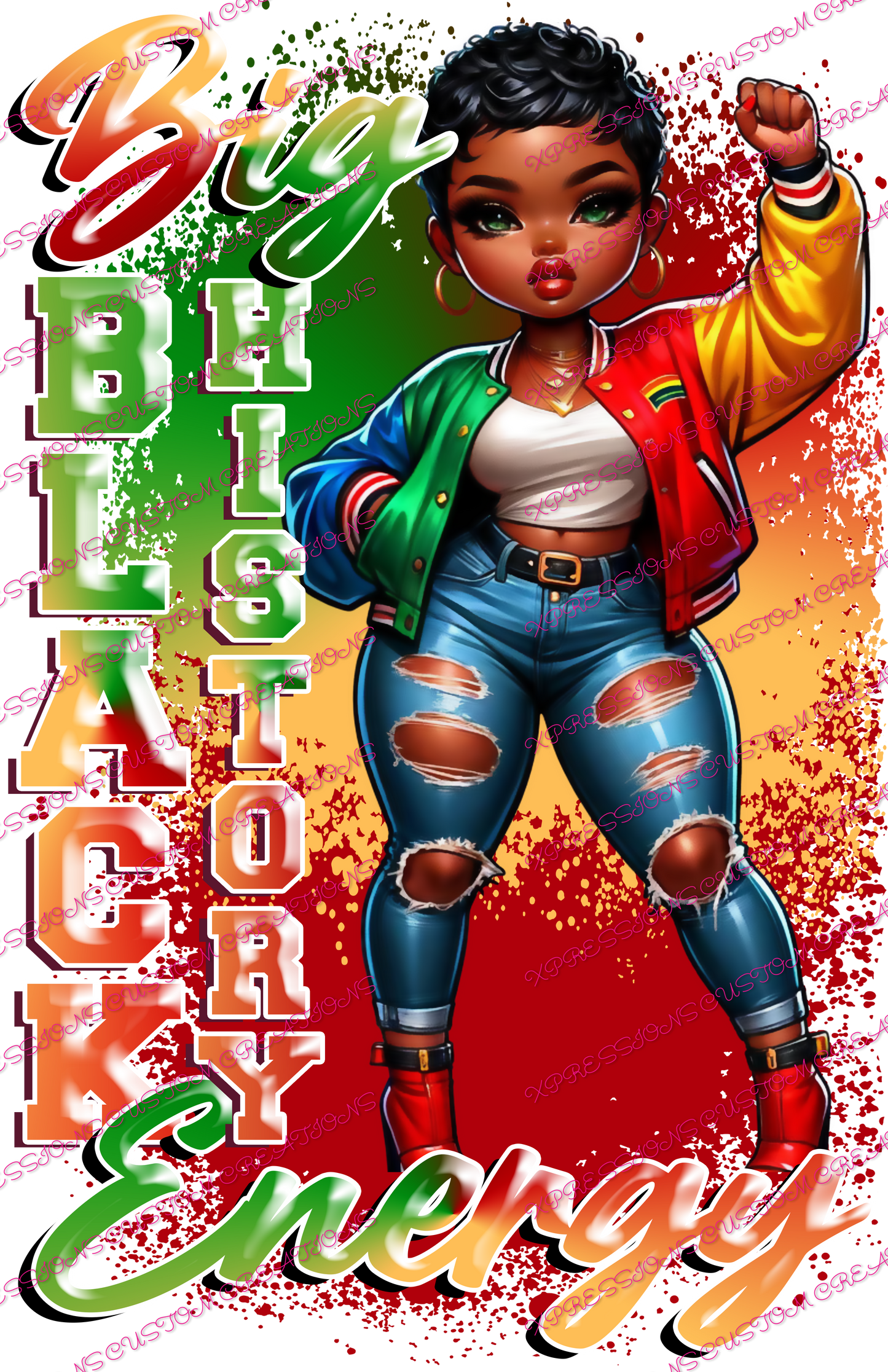 Big Black History Energy ~ DTF PRINT ONLY - We Print you Press