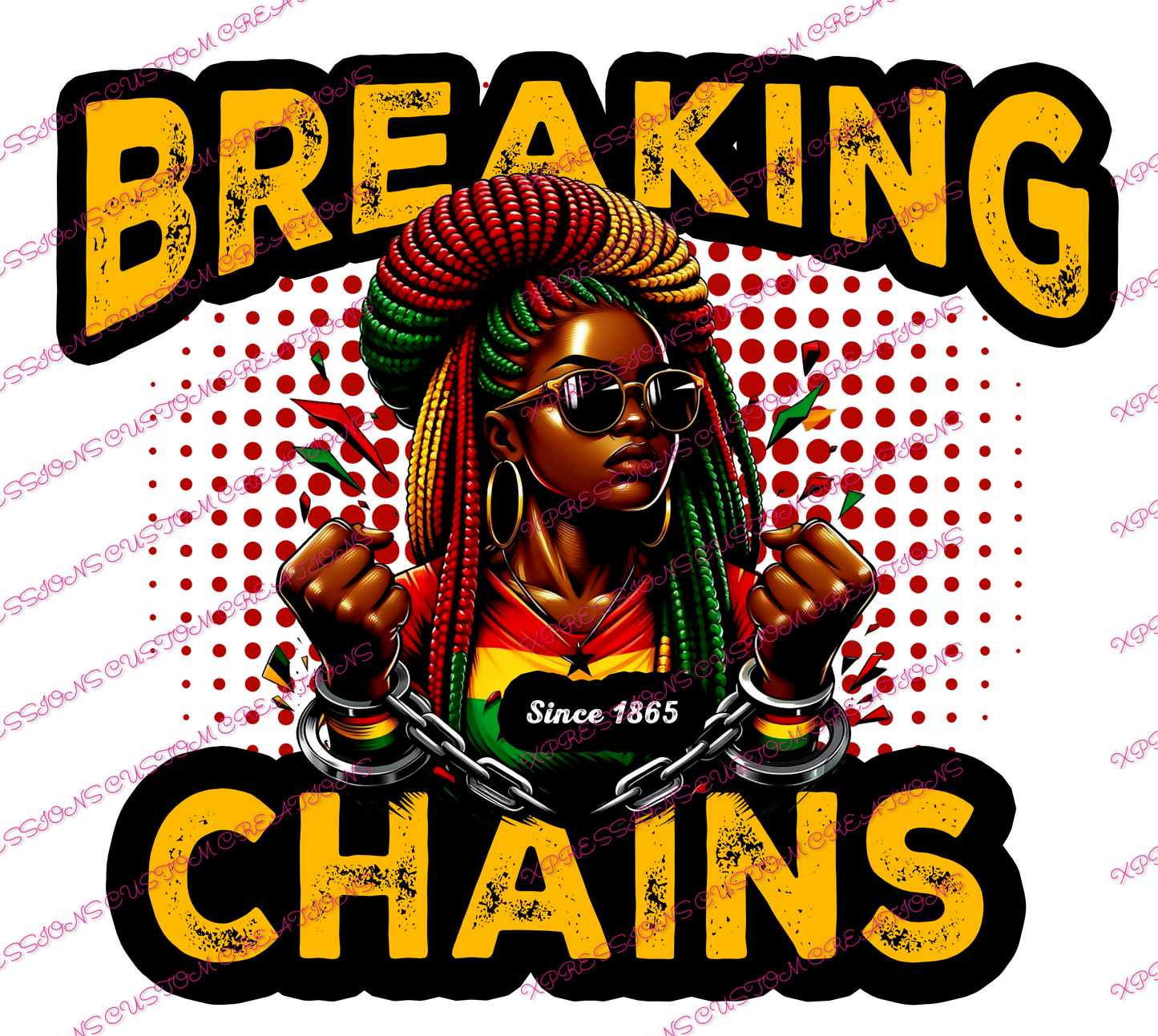 Juneteenth - Breaking Chains (Girl) ~ Sublimation PRINT ONLY - We Print you Press!