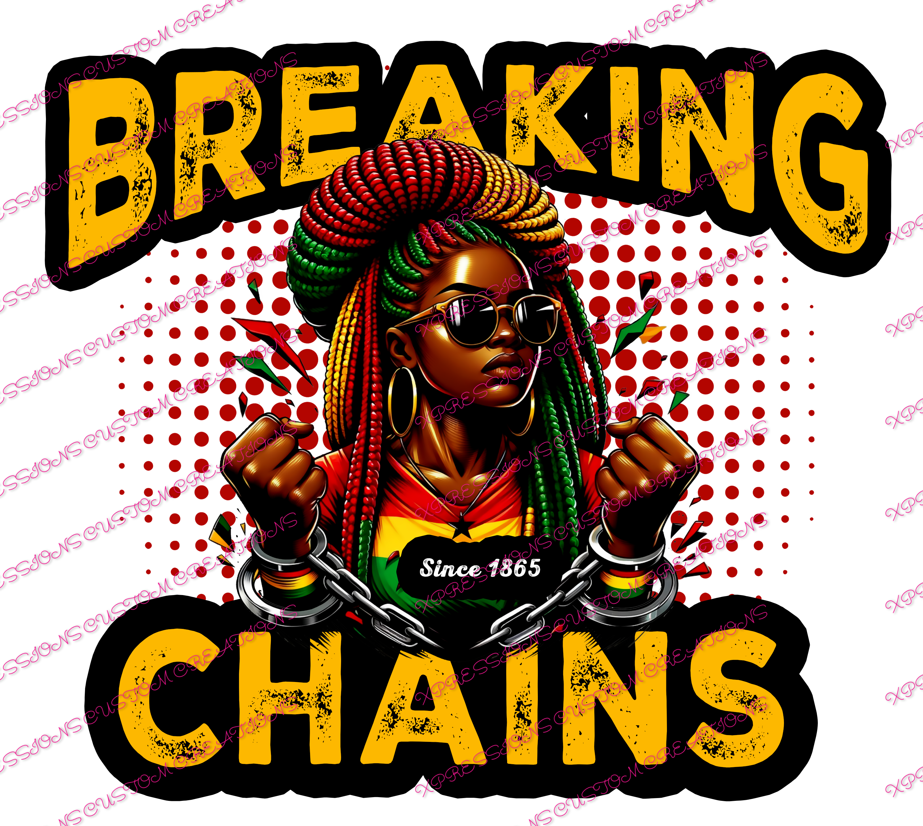 Juneteenth - Breaking Chains (Girl) ~ Sublimation PRINT ONLY - We Print you Press!
