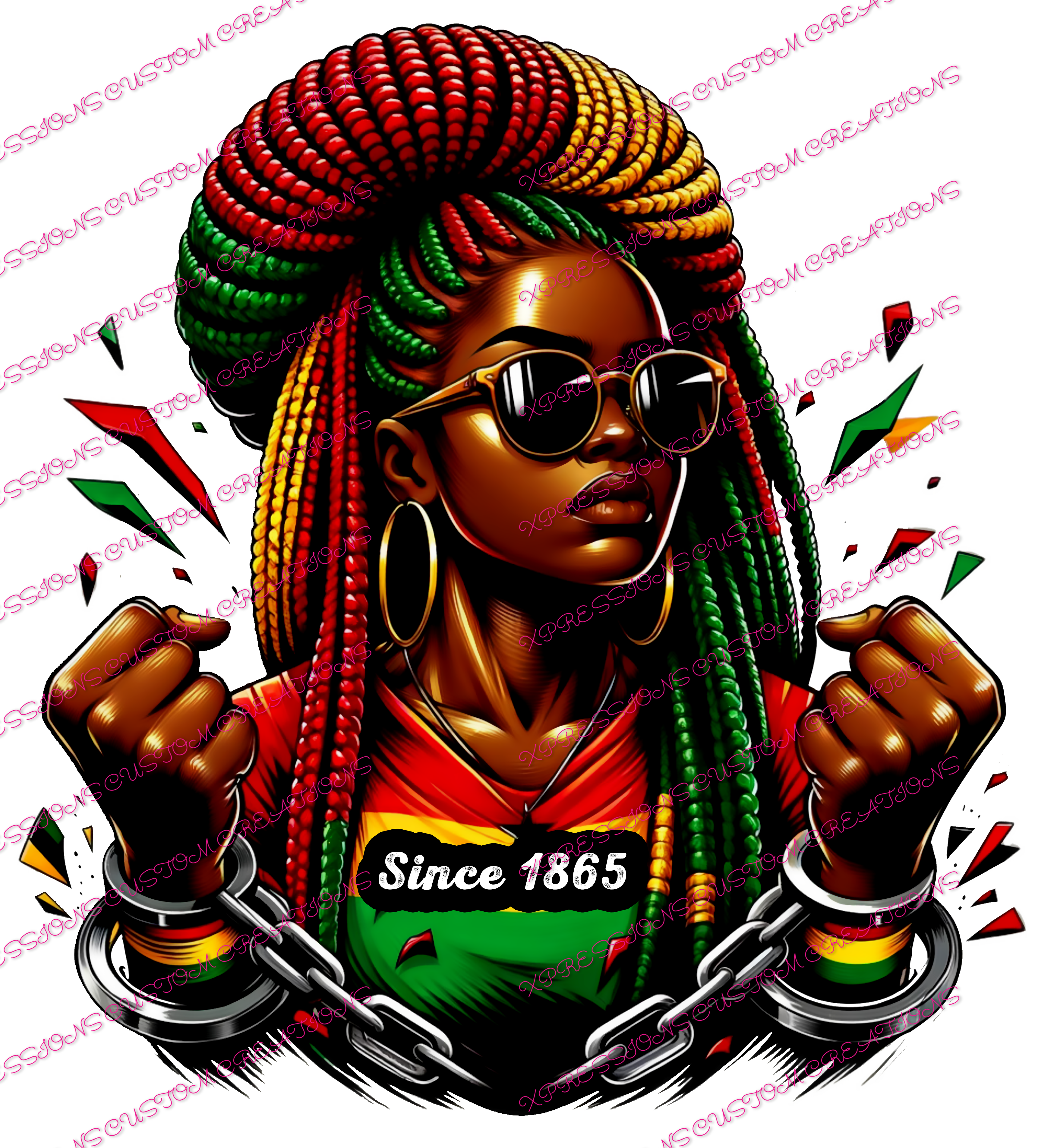Juneteenth - Breaking Chains (Girl) ~ Sublimation PRINT ONLY - We Print you Press!