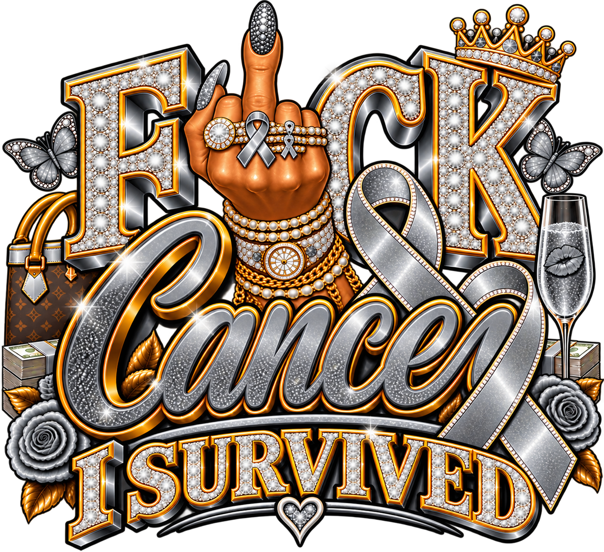 FUCK Cancer, I SURVIVED — Bouijee Survivor DTF or Sublimation Transfer