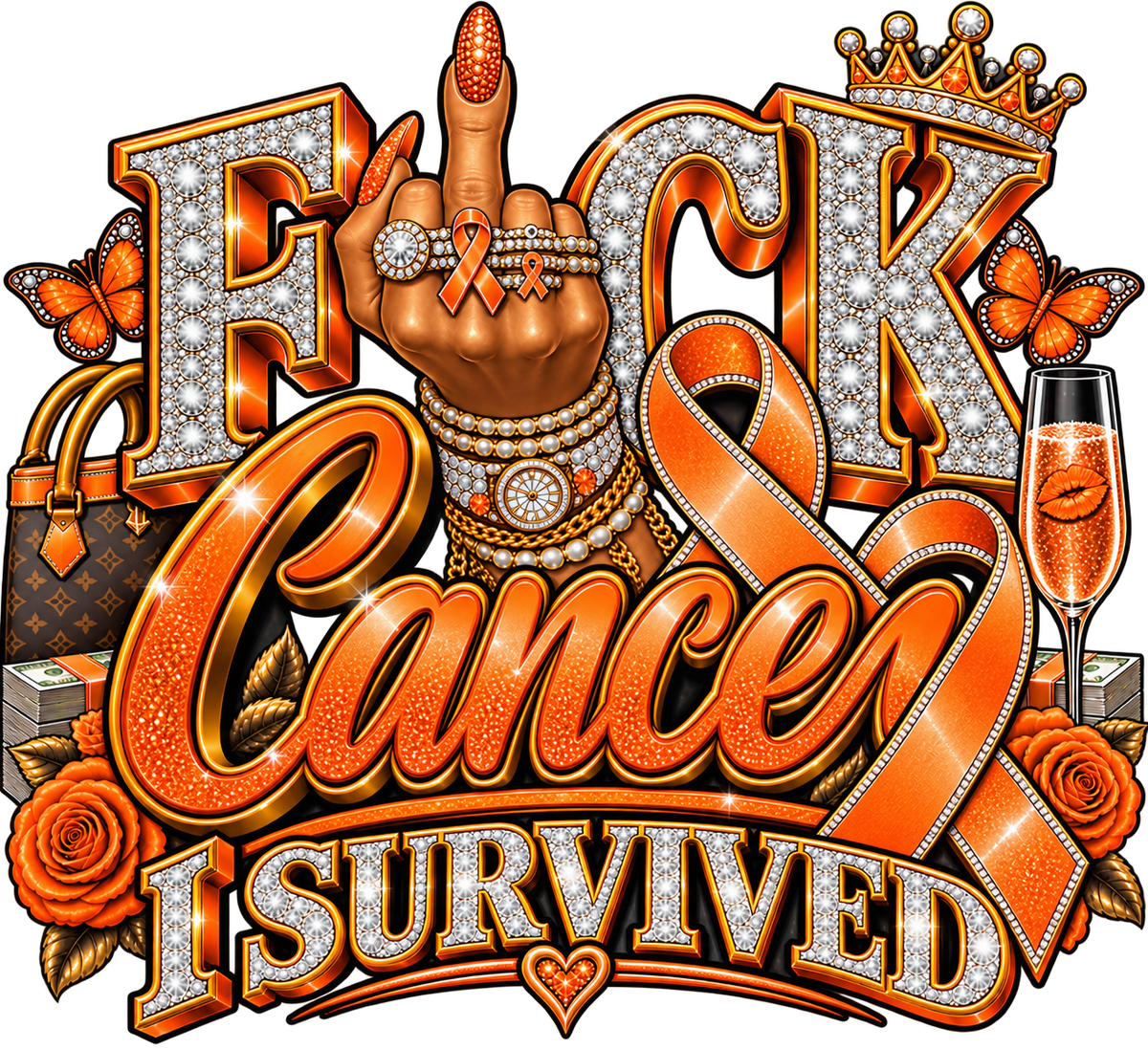 FUCK Cancer, I SURVIVED — Bouijee Survivor DTF or Sublimation Transfer