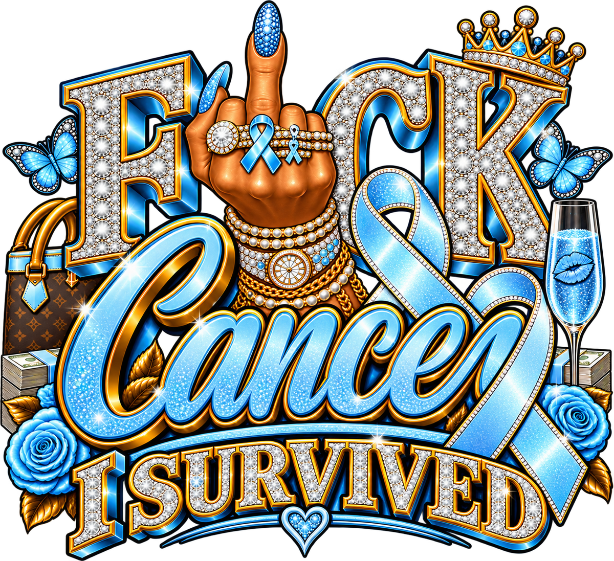 FUCK Cancer, I SURVIVED — Bouijee Survivor DTF or Sublimation Transfer