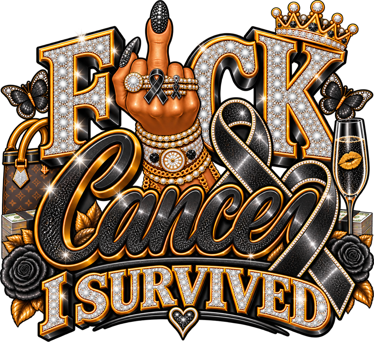 FUCK Cancer, I SURVIVED — Bouijee Survivor DTF or Sublimation Transfer