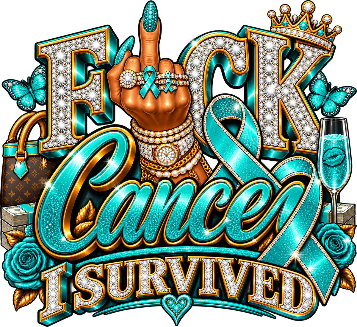 FUCK Cancer, I SURVIVED — Bouijee Survivor DTF or Sublimation Transfer