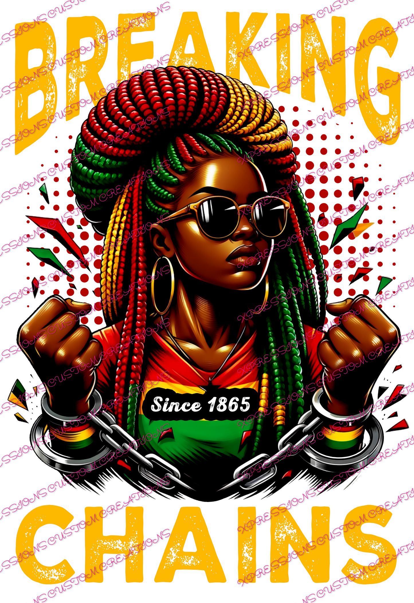 Juneteenth - Breaking Chains (Girl) ~ Sublimation PRINT ONLY - We Print you Press!