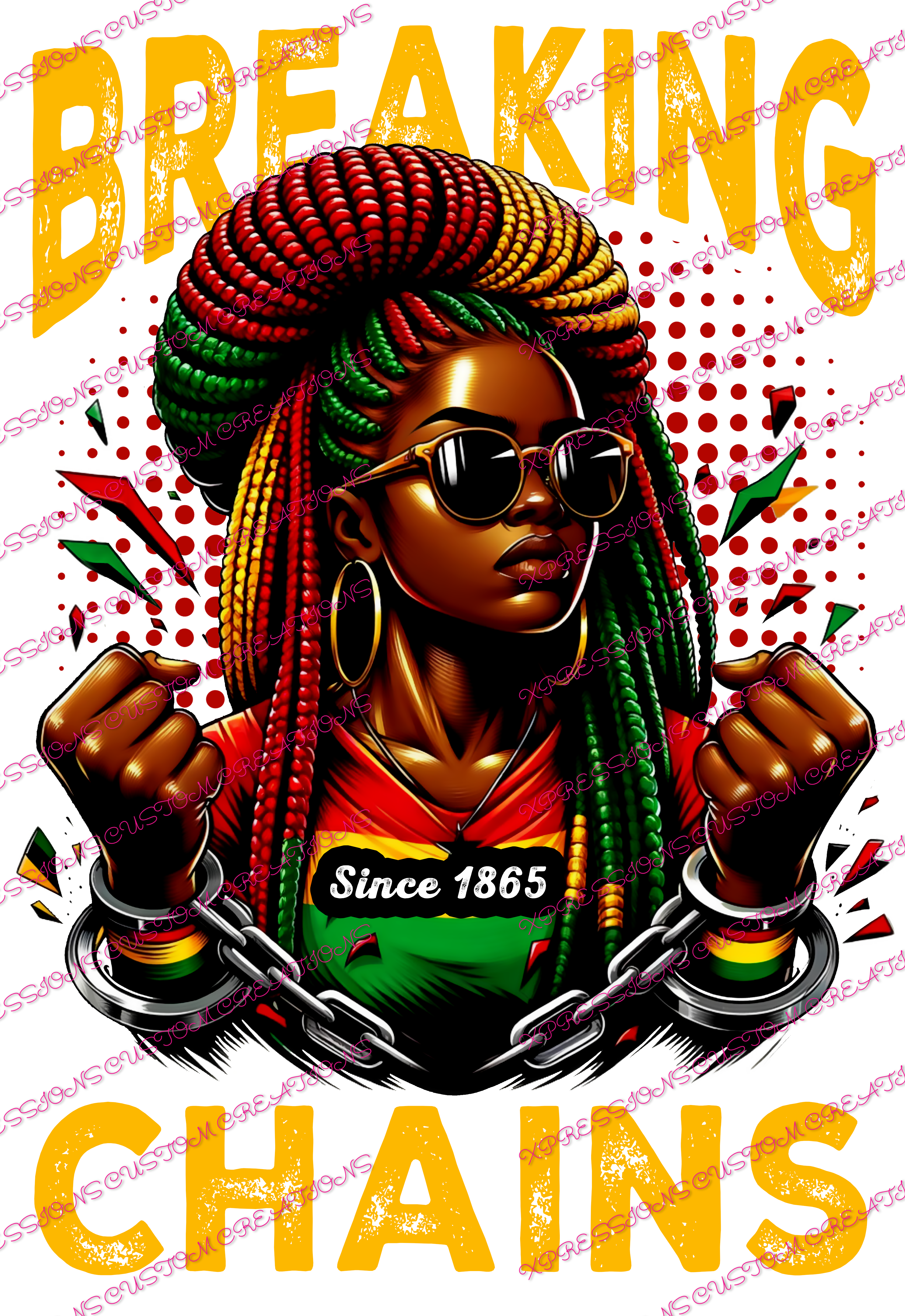 Juneteenth - Breaking Chains (Girl) ~ Sublimation PRINT ONLY - We Print you Press!