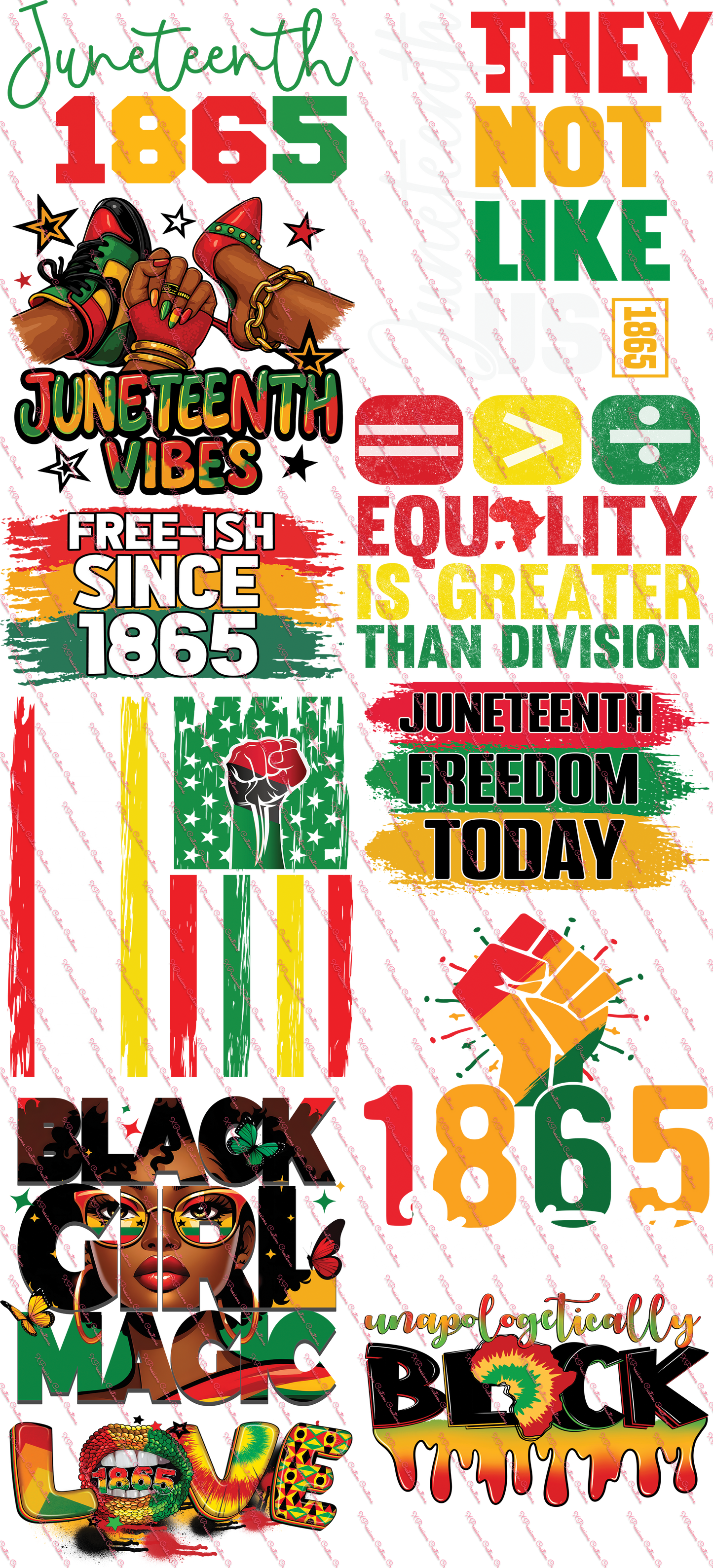 Juneteenth PMG_22" X 60" Ready to Press DTF Transfers - We Print you Press!
