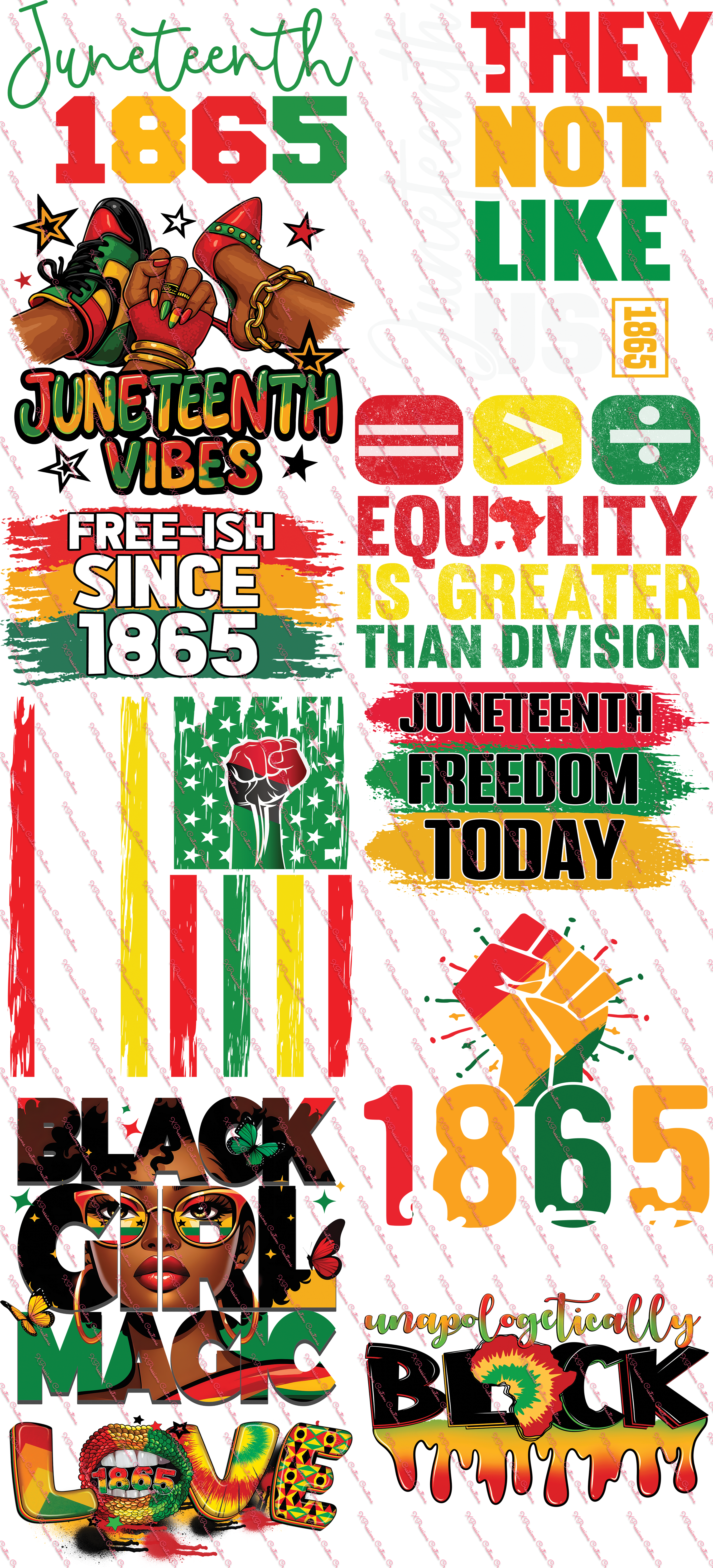 Juneteenth PMG_22" X 60" Ready to Press DTF Transfers - We Print you Press!
