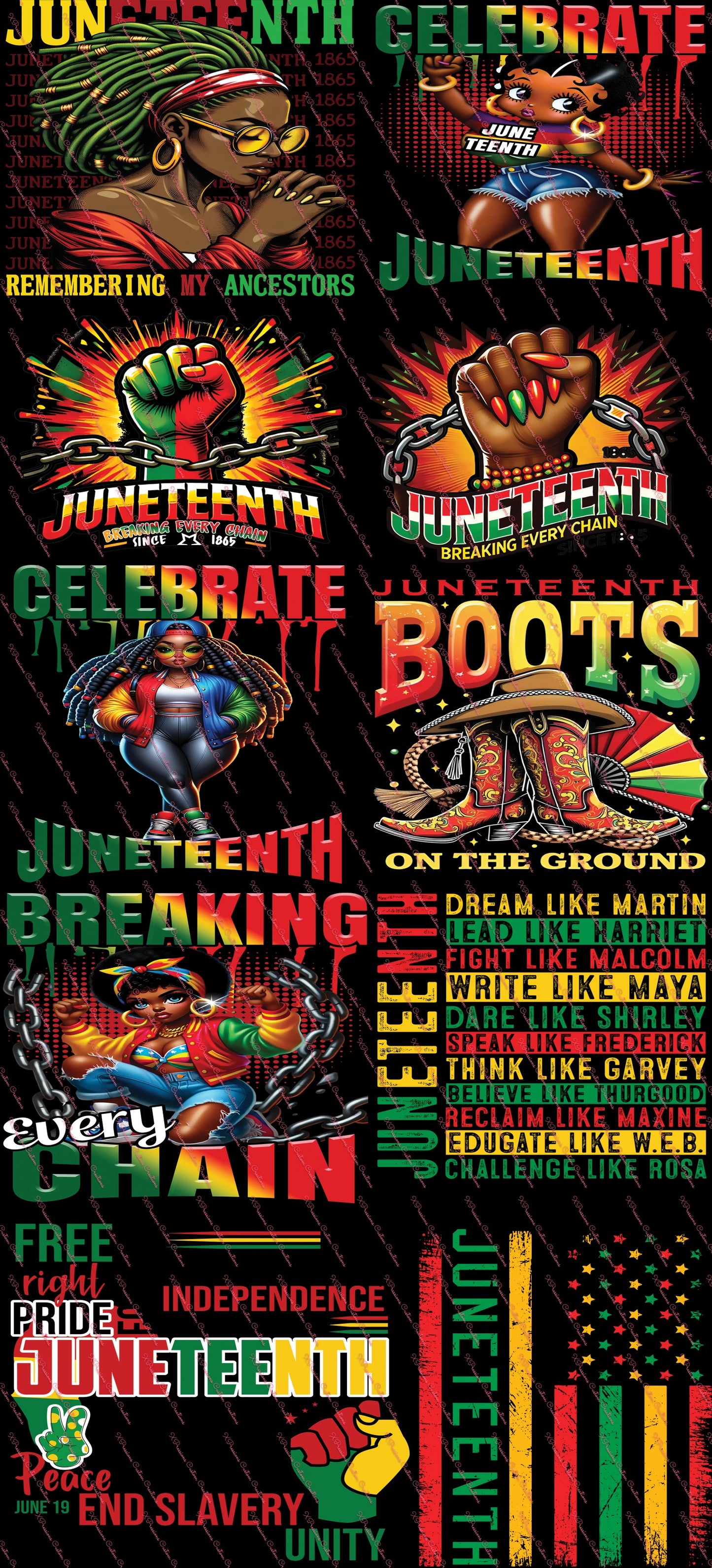 Juneteenth PMG_22" X 60" Ready to Press DTF Transfers - We Print you Press!