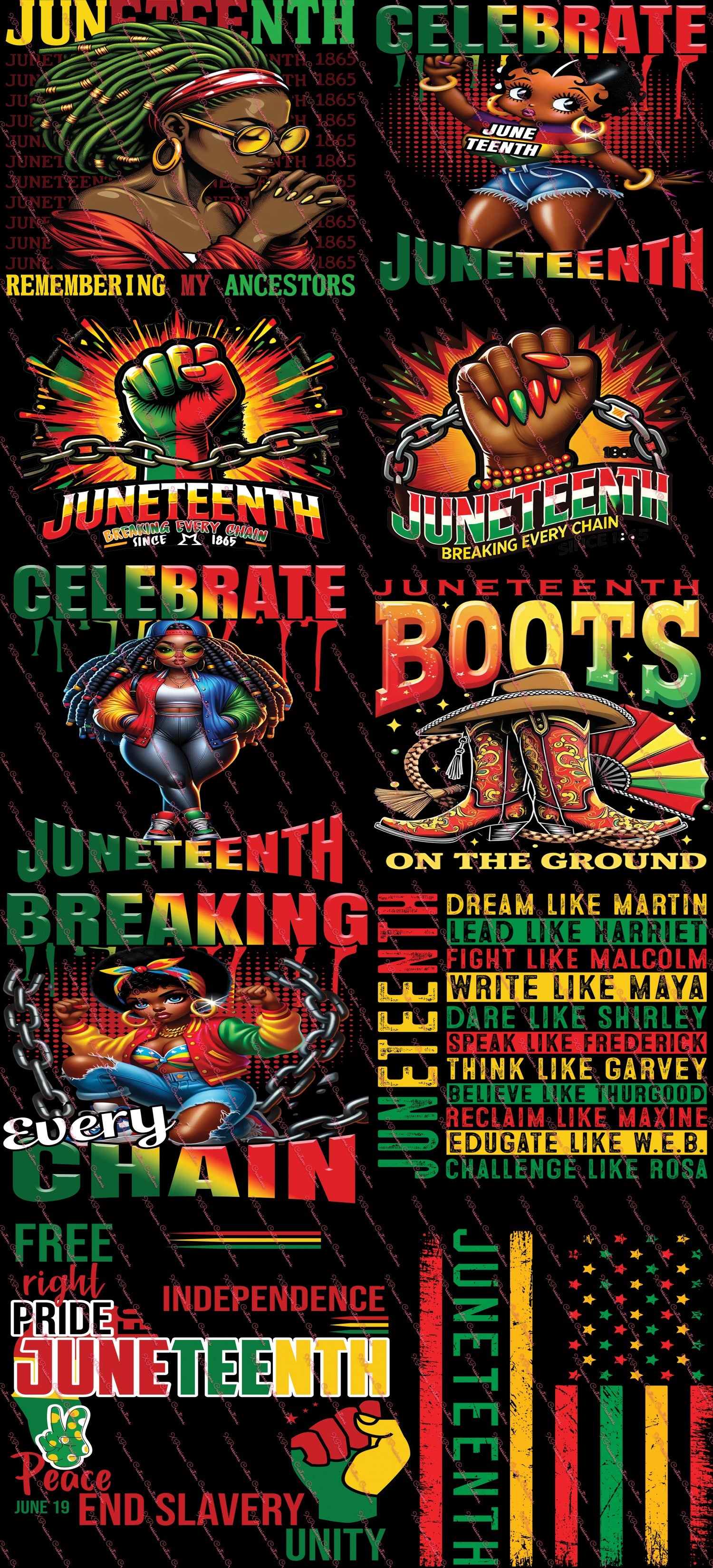 Juneteenth PMG_22" X 60" Ready to Press DTF Transfers - We Print you Press!