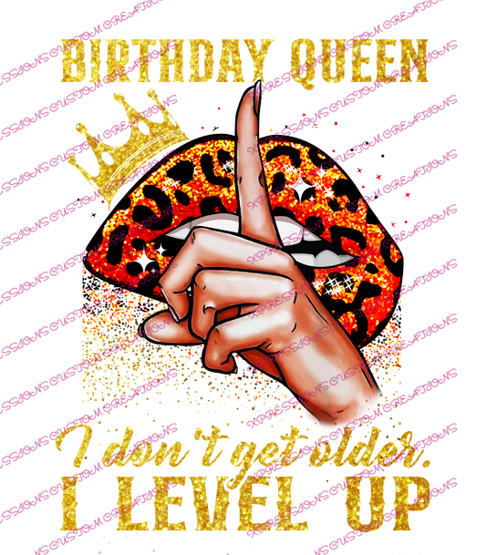 Birthday Queen...Level Up  - DTFs ~ We Print you Press
