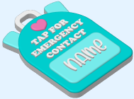 Scannable Emergency Contact Backpack NFC Tags