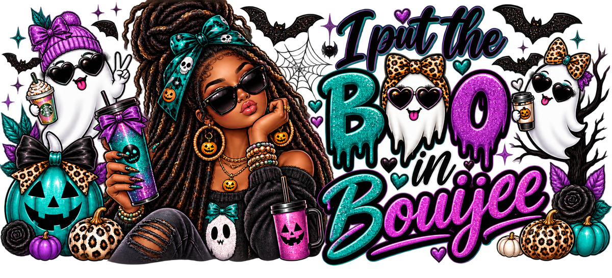 I Put the BOO in Bouijee cup wrap artwork