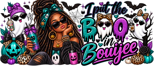 I Put the BOO in Bouijee cup wrap artwork