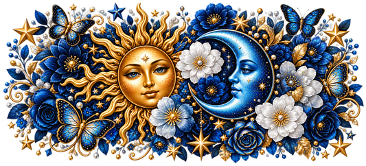 Celestial Sun & Moon cup wrap artwork