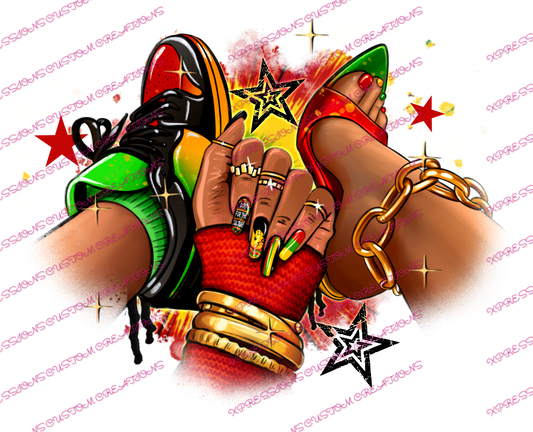 Juneteenth - Shoe/Heel ~ DTF PRINT ONLY -   We Print you Press