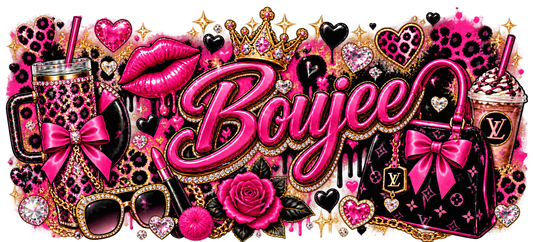 Bouijee Pink Leopard Glam cup wrap artwork