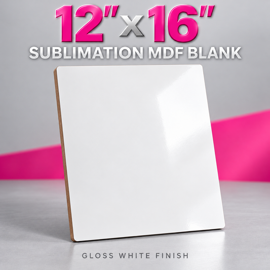 12 by 16 inch white glossy sublimation MDF blank