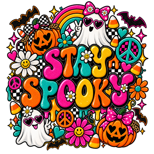 Stay Spooky — Groovy Ghosts — DTF Transfer — Style 1