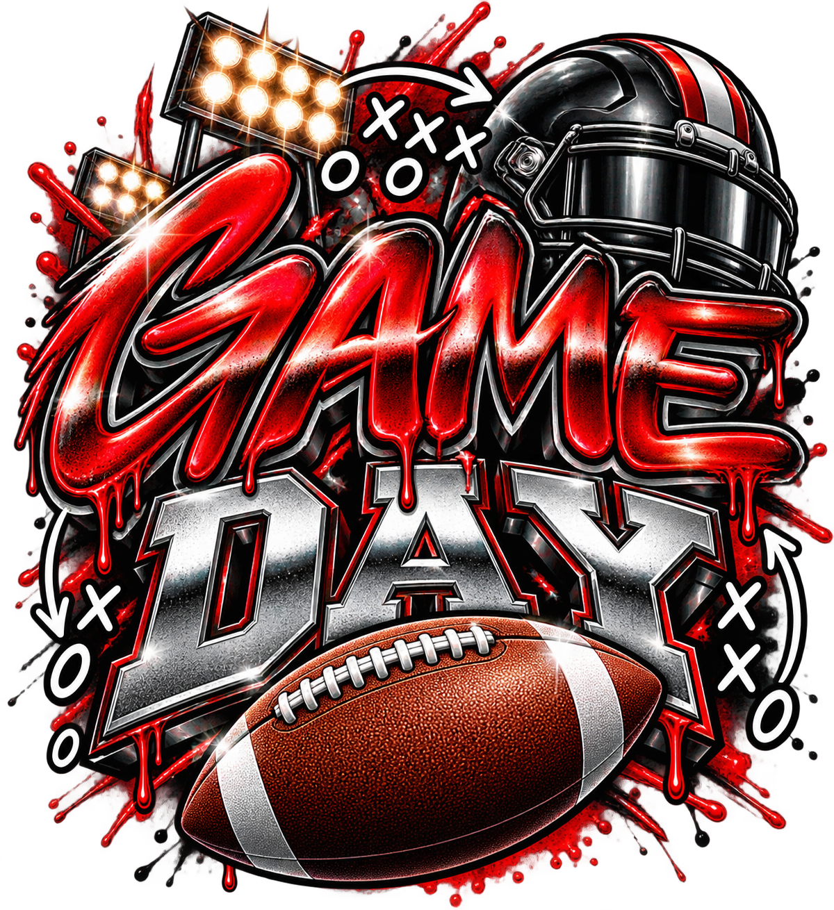 Game Day — Football Chrome — DTF Transfer — Style 1