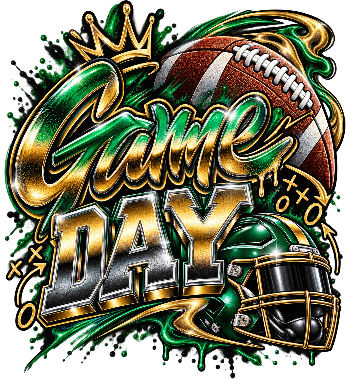Game Day — Football Chrome — DTF Transfer — Style 4