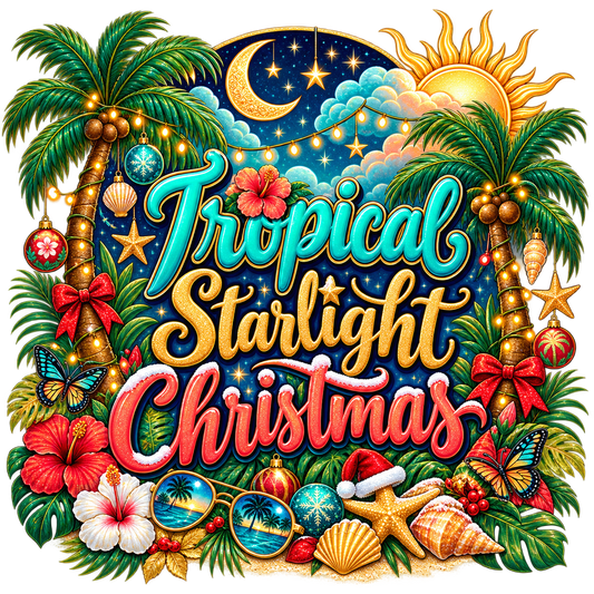 Tropical Starlight Christmas — DTF Transfer