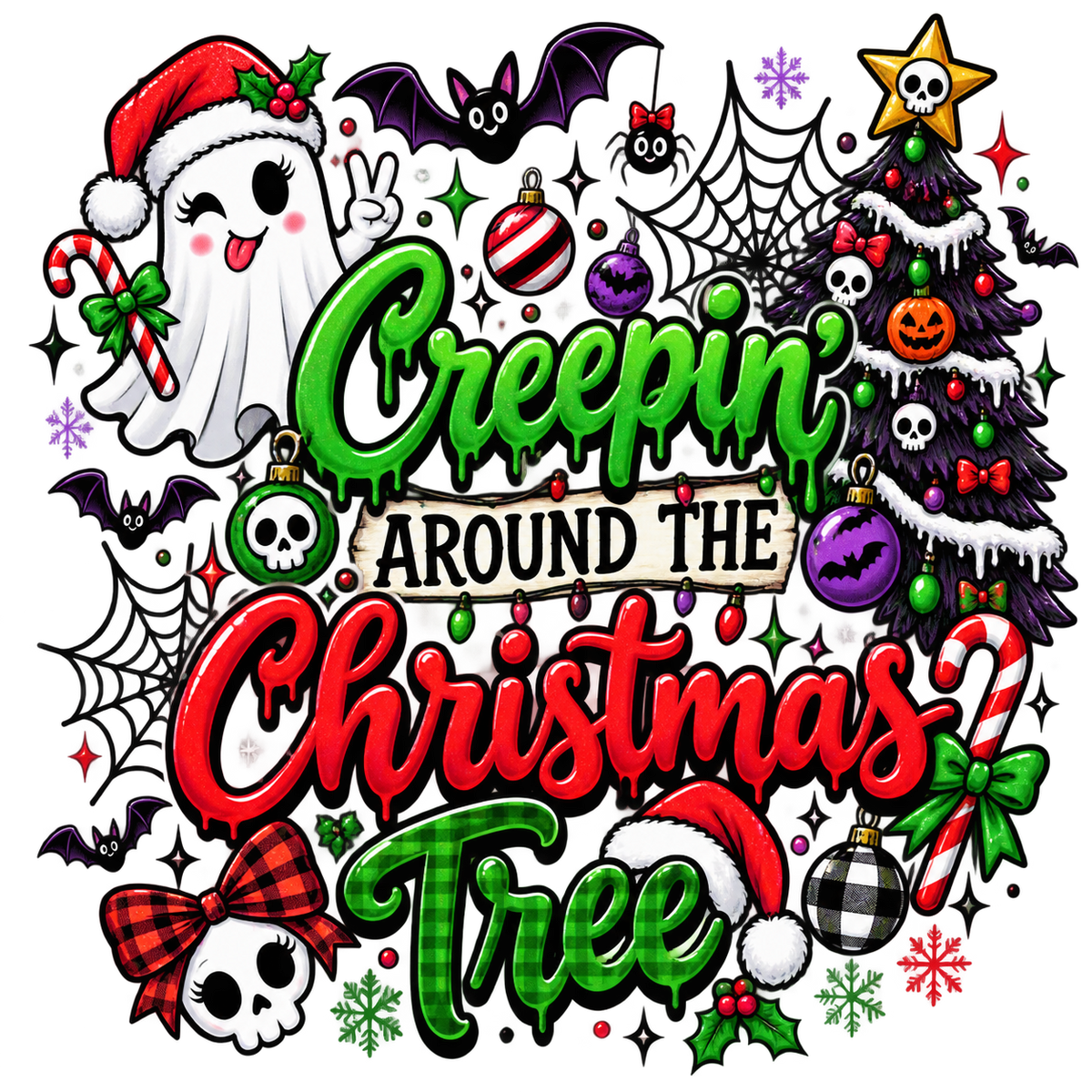 Creepin’ Around the Christmas Tree — DTF Transfer